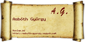 Asbóth György névjegykártya