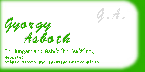 gyorgy asboth business card